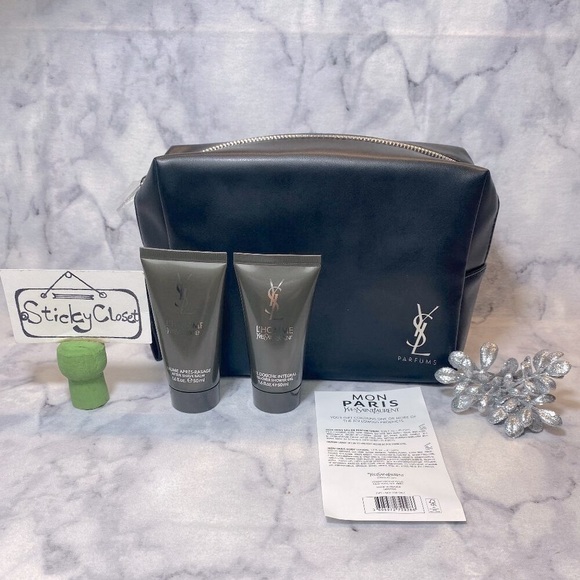 Yves Saint Laurent L'Homme Gift Set- 3pc Toiletry Pouch After Shave Shower Gel